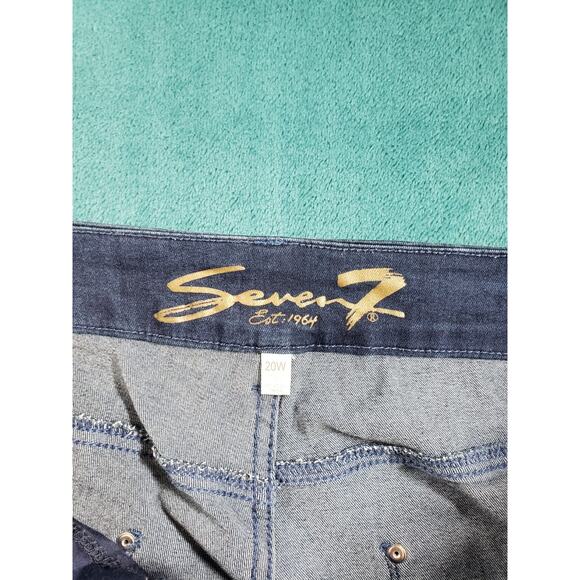 Seven7 Jeans Size 20 W Womens Blue Stretch Pants Denim Plus High Rise Skinny - Picture 2 of 13